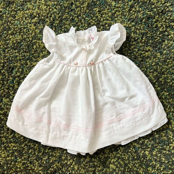 Vintage Just Adorable Baby Girl Dress with Roses 24M - Picture 1 of 7